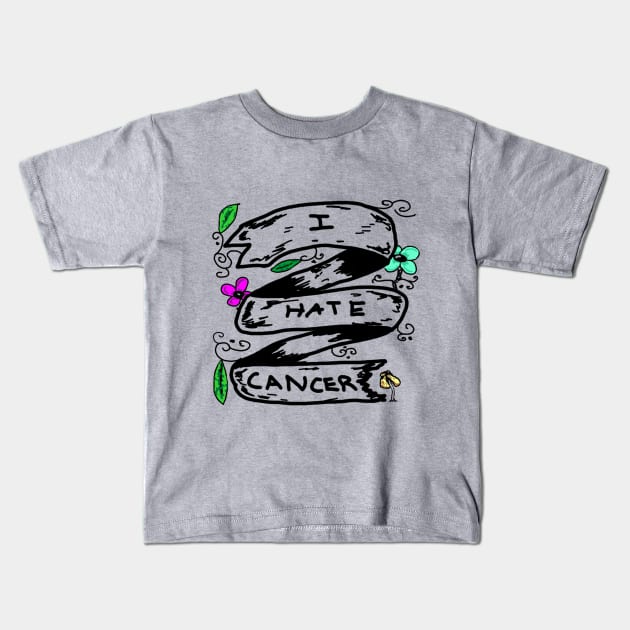 I Hate cancer Kids T-Shirt by JaxRuan